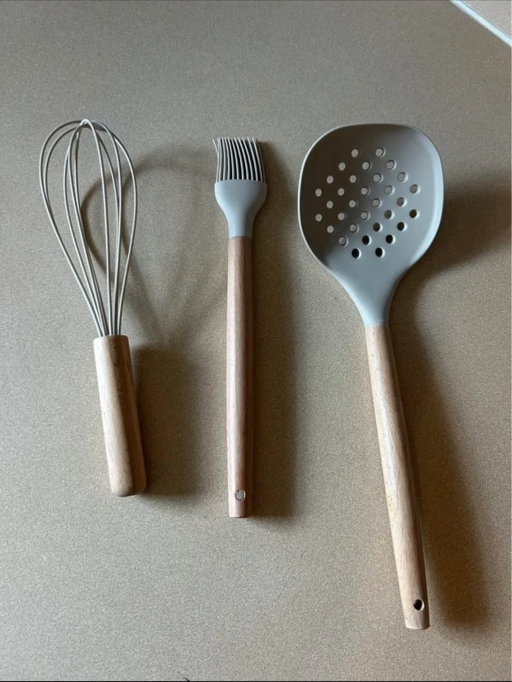Wood-Handle Silicone Kitchen Utensil Set